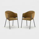 2er-Set gepolsterte Stühle aus Bouclé-Stoff mit Easy-Clean-Bezug Duna