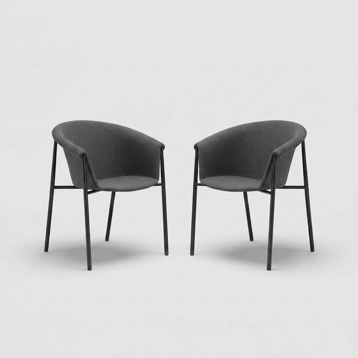 Set de 2 sillas de comedor tapizadas en tela Electra
