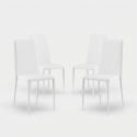 Set de 4 sillas de comedor apilables de polipiel Arianna
