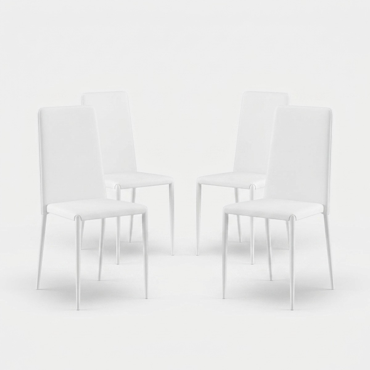 Set de 4 sillas de comedor apilables de polipiel Arianna