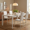 Set de 4 sillas de comedor apilables de polipiel Arianna
