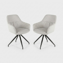 Lot de 2 chaises rembourrées en tissu avec accoudoirs Celeste