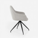 Lot de 2 chaises rembourrées en tissu avec accoudoirs Celeste