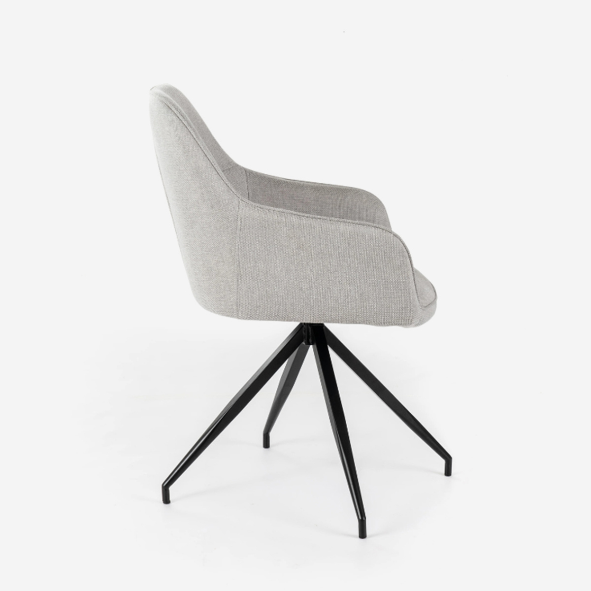 Lot de 2 chaises rembourrées en tissu avec accoudoirs Celeste