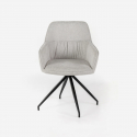 Lot de 2 chaises rembourrées en tissu avec accoudoirs Celeste
