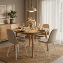 Set de 4 sillas de comedor acolchadas en ratán sintético Evelyn