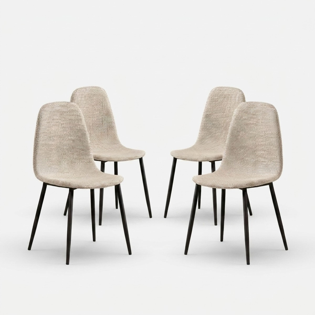 Set de 4 sillas de comedor acolchadas en ratán sintético Vienna