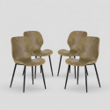 Set 4 sedie da pranzo imbottite soft-touch Callisto
