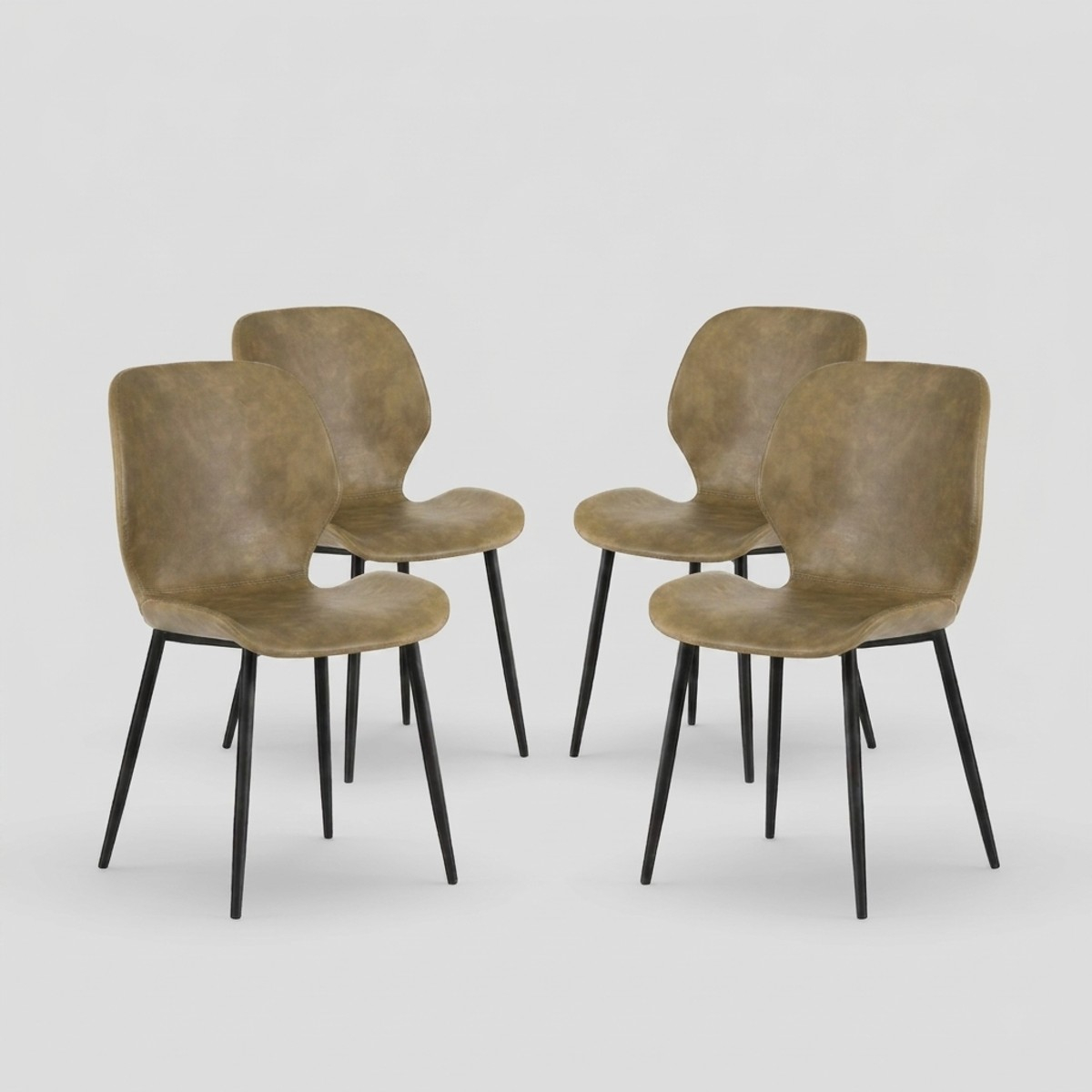 Set 4 sedie da pranzo imbottite soft-touch Callisto