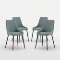 Lot de 4 chaises rembourrées en microfibre avec pieds en métal Artemis