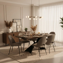 Mesa de comedor extensible de madera y metal 160/240x90 Taurus