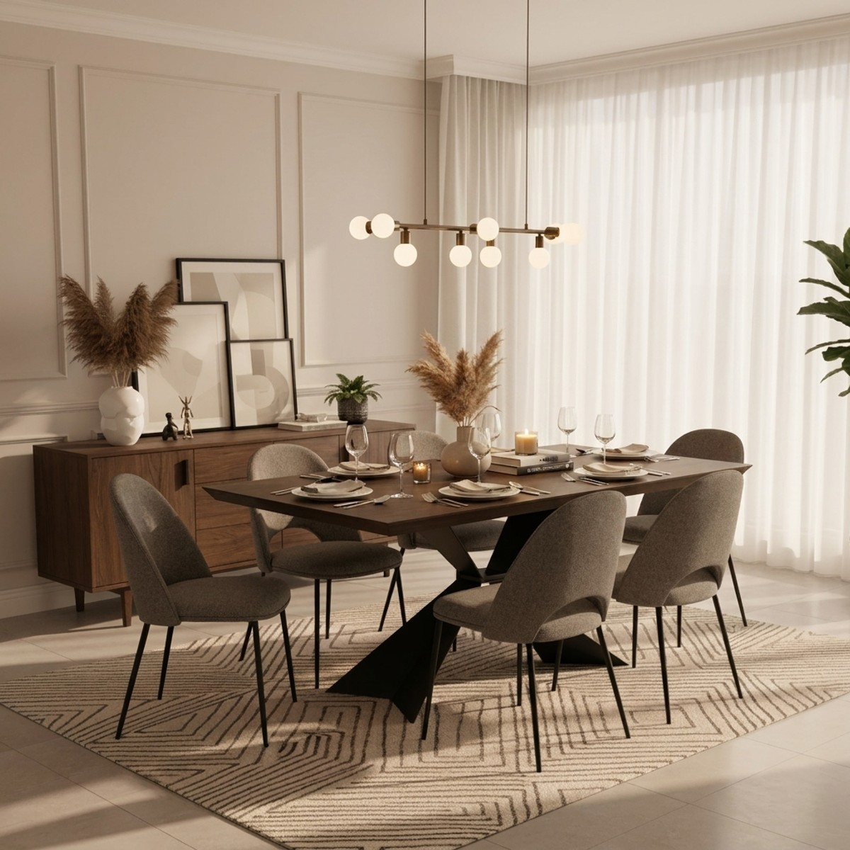 Mesa de comedor extensible de madera y metal 160/240x90 Taurus