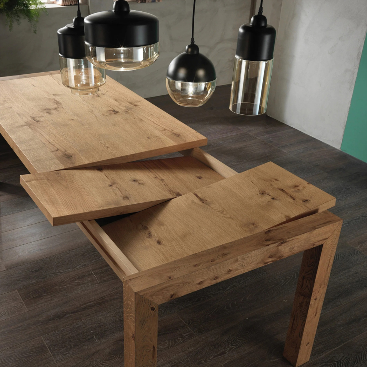 Mesa de comedor extensible de madera 160/240x90 Hunter