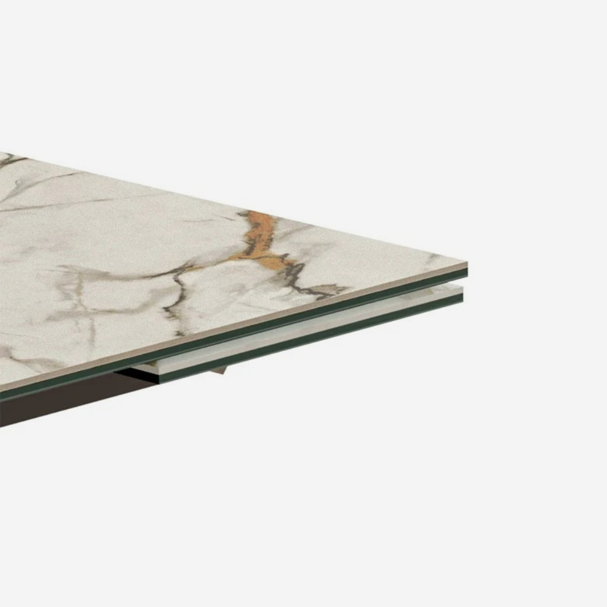 Ausziehbarer Keramik-Esstisch mit Metallgestell 160/240x90 Hover