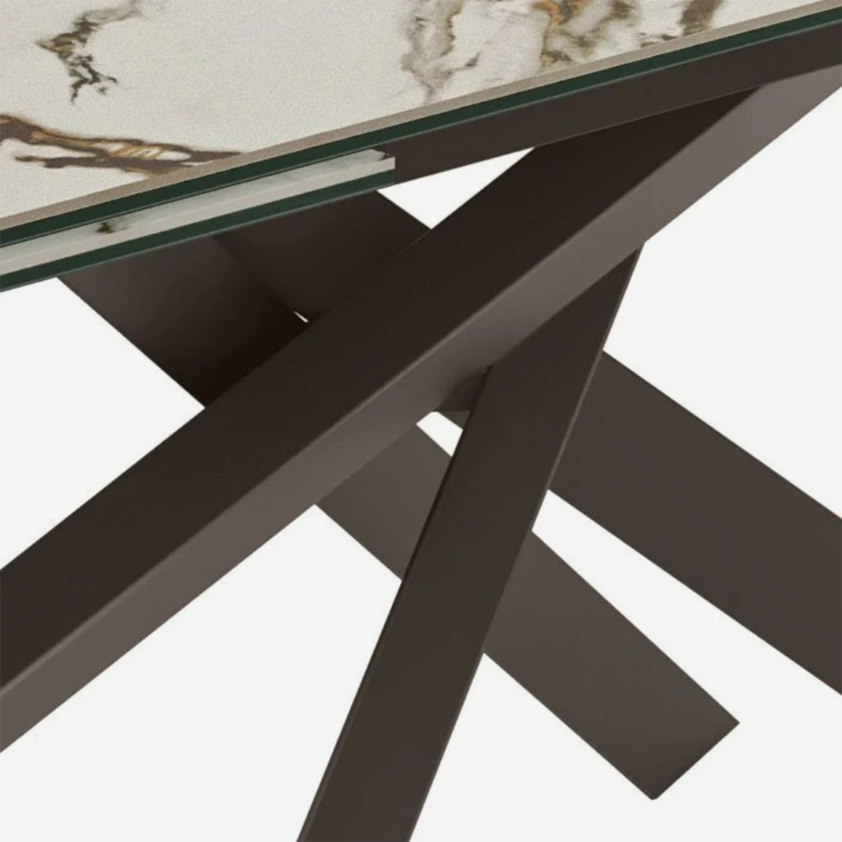Ausziehbarer Keramik-Esstisch mit Metallgestell 160/240x90 Hover