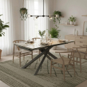 Ausziehbarer Tisch aus Keramik und Glas 160/240x90 cm Axis