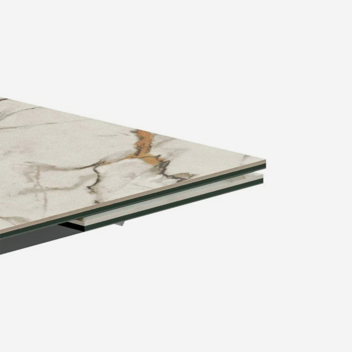 Ausziehbarer Tisch aus Keramik und Glas 160/240x90 cm Axis