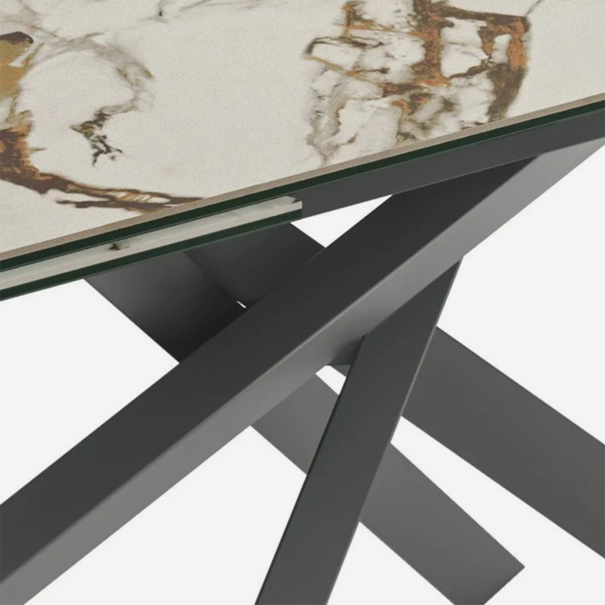 Ausziehbarer Tisch aus Keramik und Glas 160/240x90 cm Axis