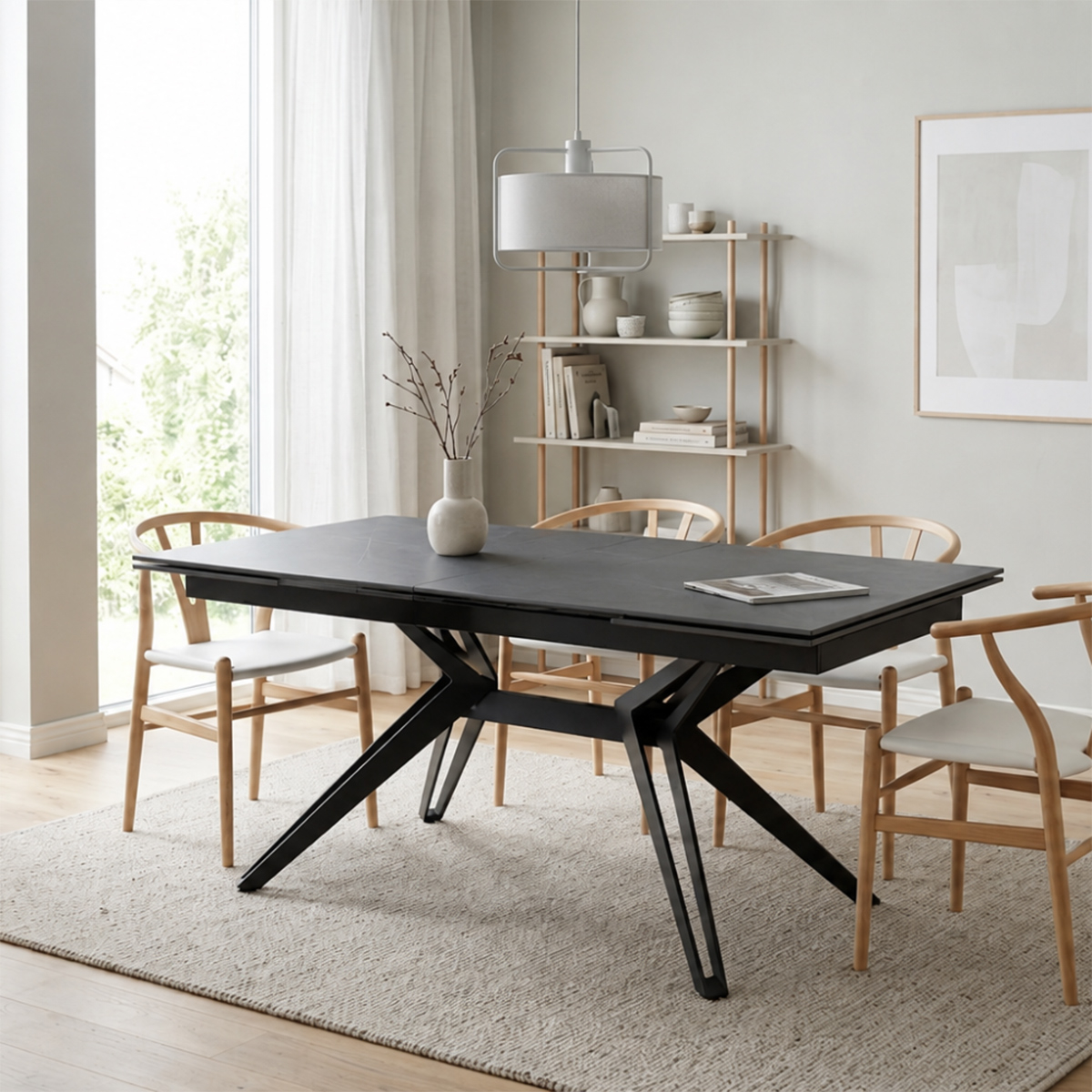 Mesa extensible de cerámica y metal 160/240x90 Iulius