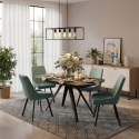 Ausziehbarer Keramik- und Metalltisch Glide