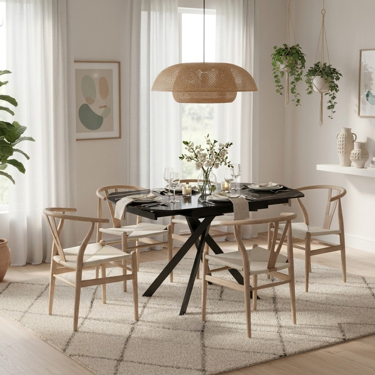 Mesa extensible de cerámica para cocina y salón 120x80/120 Drift