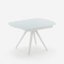 Mesa de comedor extensible de vidrio y metal 120/180x90 Float