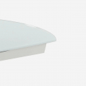 Mesa de comedor extensible de vidrio y metal 120/180x90 Float