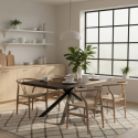 Mesa extensible de roble y metal 200/300x100 Blake