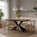 Mesa de comedor extensible de madera y metal 200/300x100 Taurus