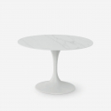 Mesa de comedor redonda de cerámica y metal Circe 120