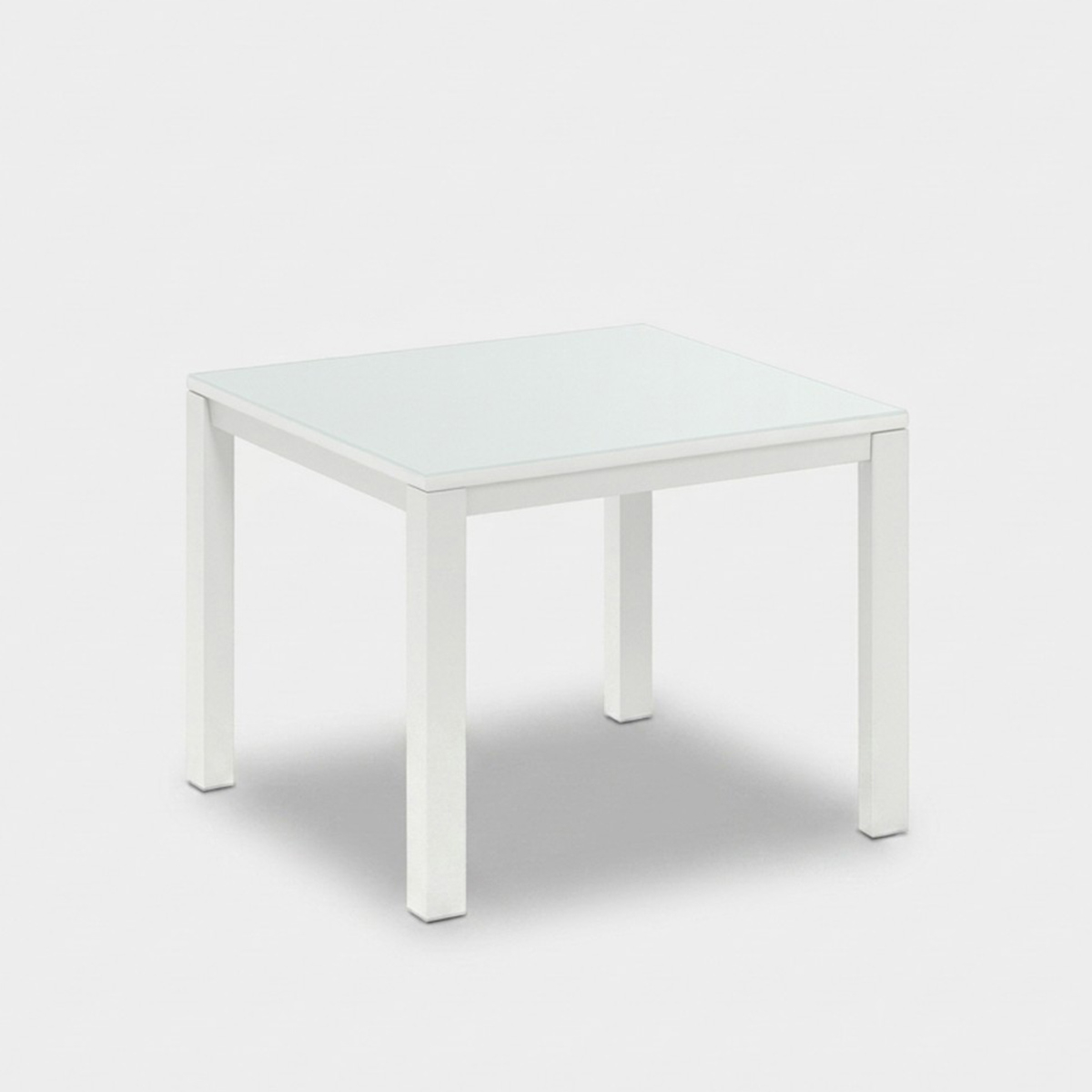 Ausziehbarer Esstisch aus gehärtetem Glas 90/163,5 x 90 Bryant