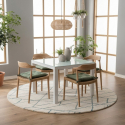 Ausziehbarer Esstisch aus gehärtetem Glas 90/163,5 x 90 Bryant