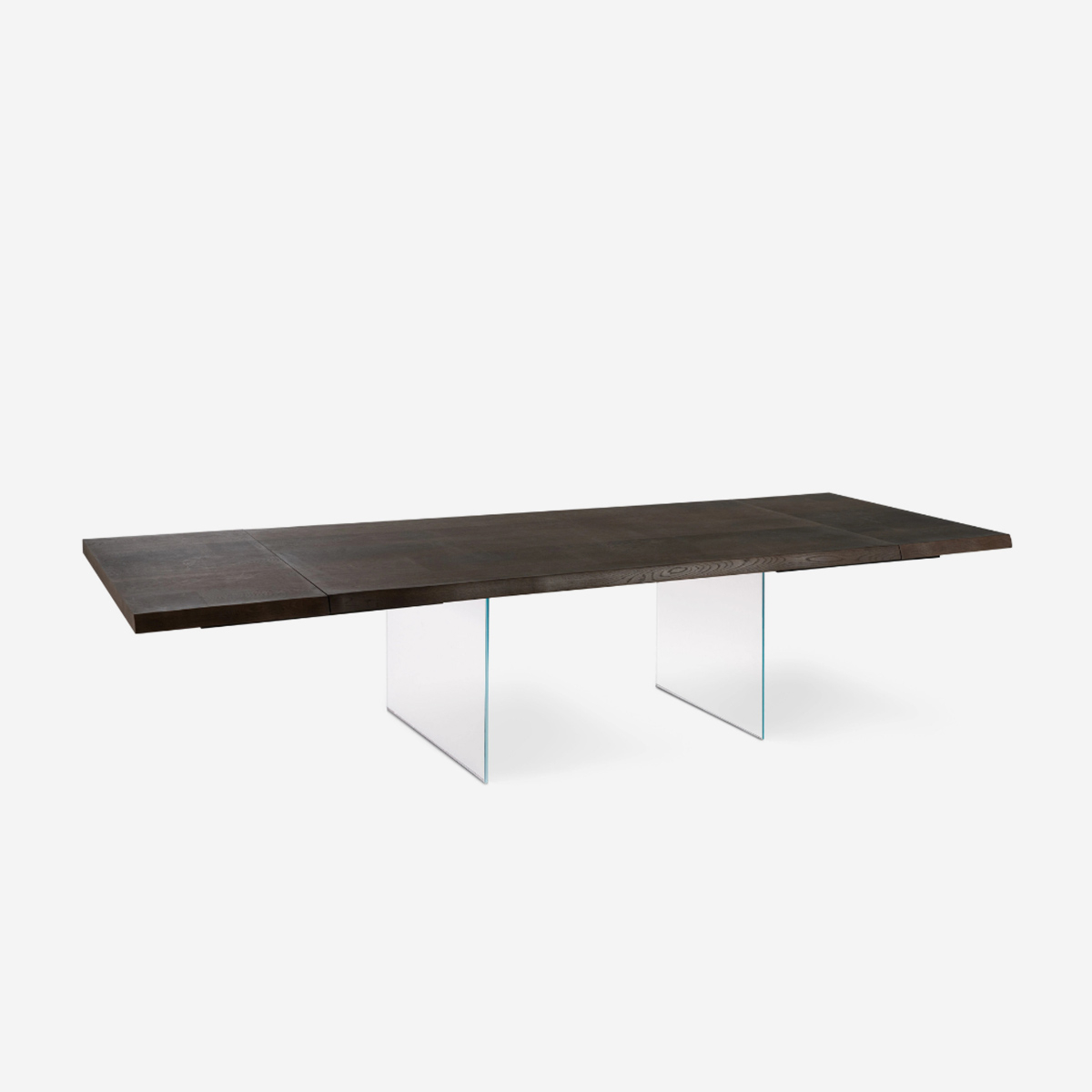 Ausziehbarer Tisch aus Eiche und gehärtetem Glas 200/300x100 Forest