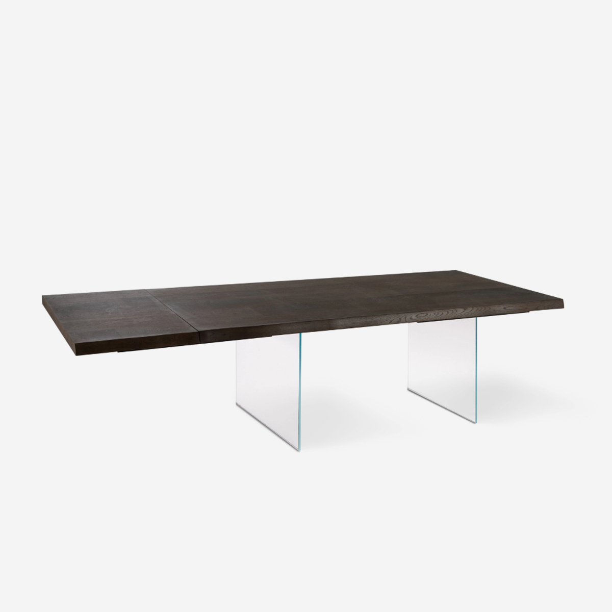 Ausziehbarer Tisch aus Eiche und gehärtetem Glas 200/300x100 Forest