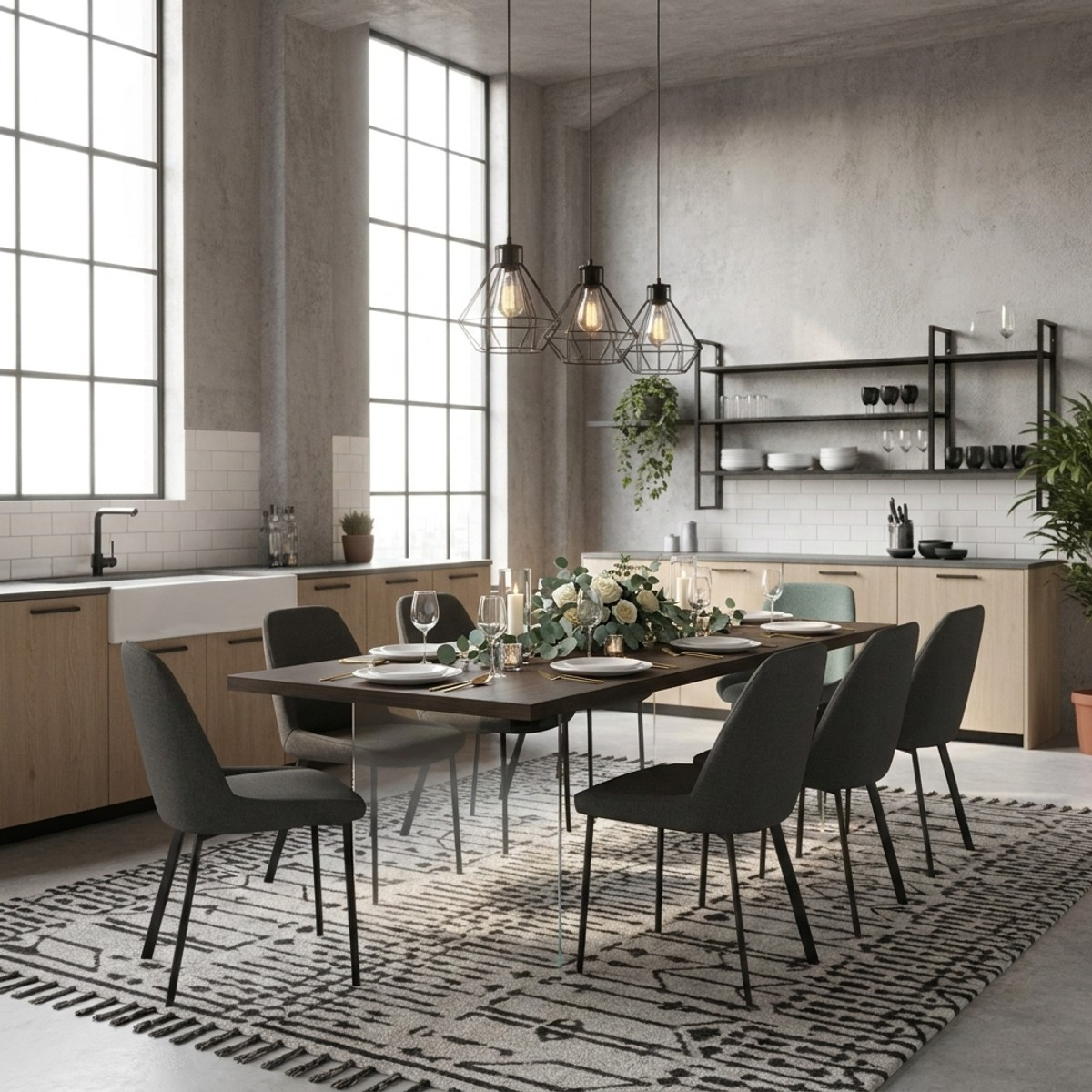 Ausziehbarer Tisch aus Eiche und gehärtetem Glas 200/300x100 Forest