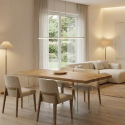 Table à manger extensible en chêne et verre 160/240x90 Forest