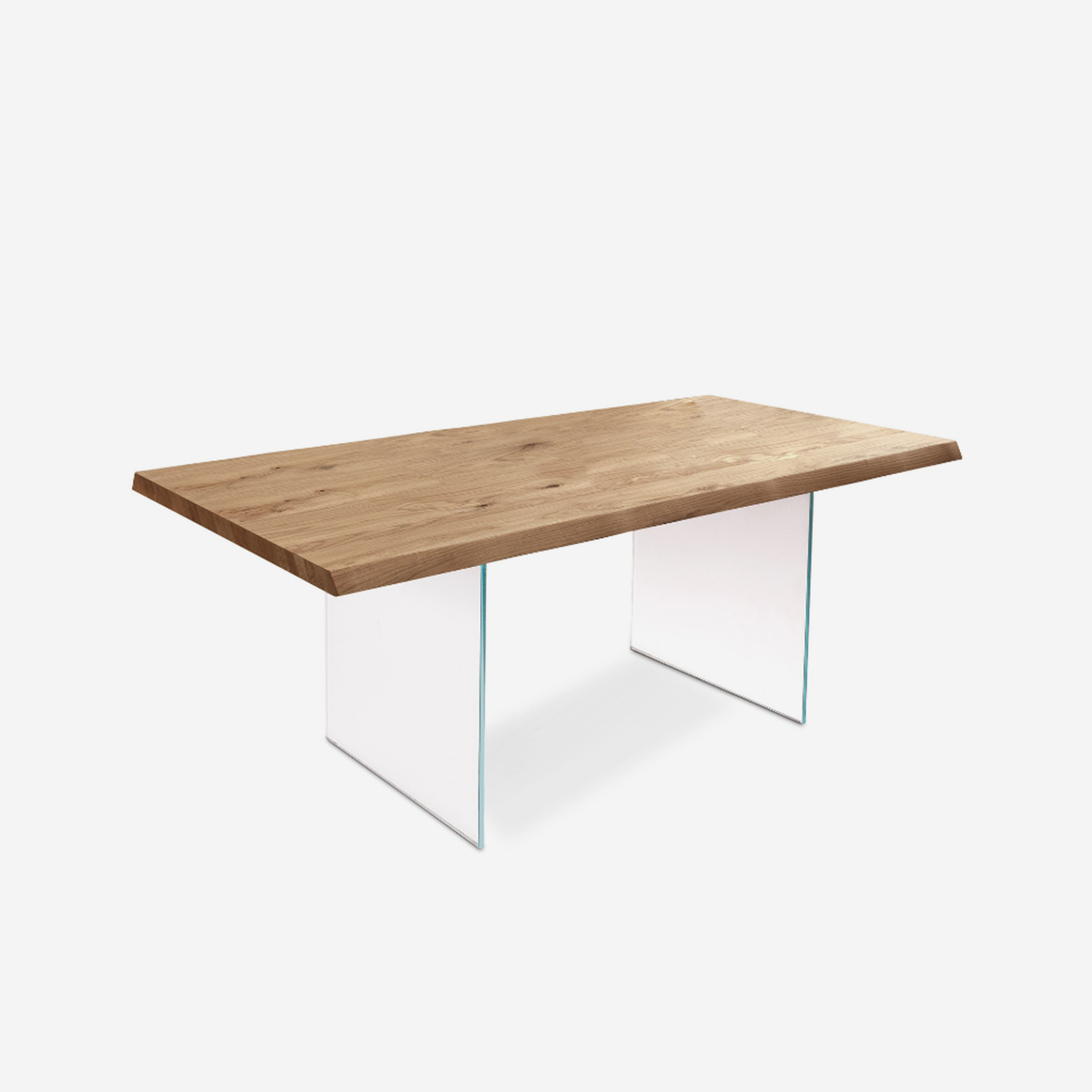 Table à manger extensible en chêne et verre 160/240x90 Forest