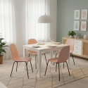 Table de salle à manger extensible avec piètement blanc 156/316x90 Moon
