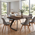 Mesa fija 160x90 de roble y metal Timber