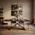 Mesa de comedor fija 200x100 de madera y metal Taurus