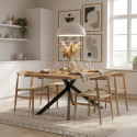Table fixe en chêne et métal 200x100 Blake