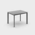 Ausziehbarer Esstisch aus gehärtetem Glas und Metall 120/170x80 Function