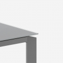 Ausziehbarer Esstisch aus gehärtetem Glas und Metall 120/170x80 Function