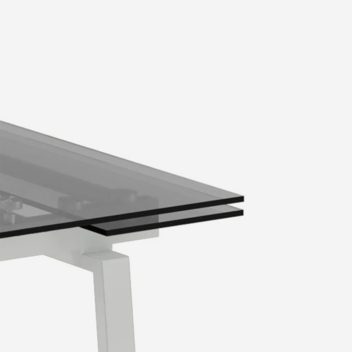 Ausziehbarer Esstisch aus gehärtetem Glas 140/200x80 Jackson