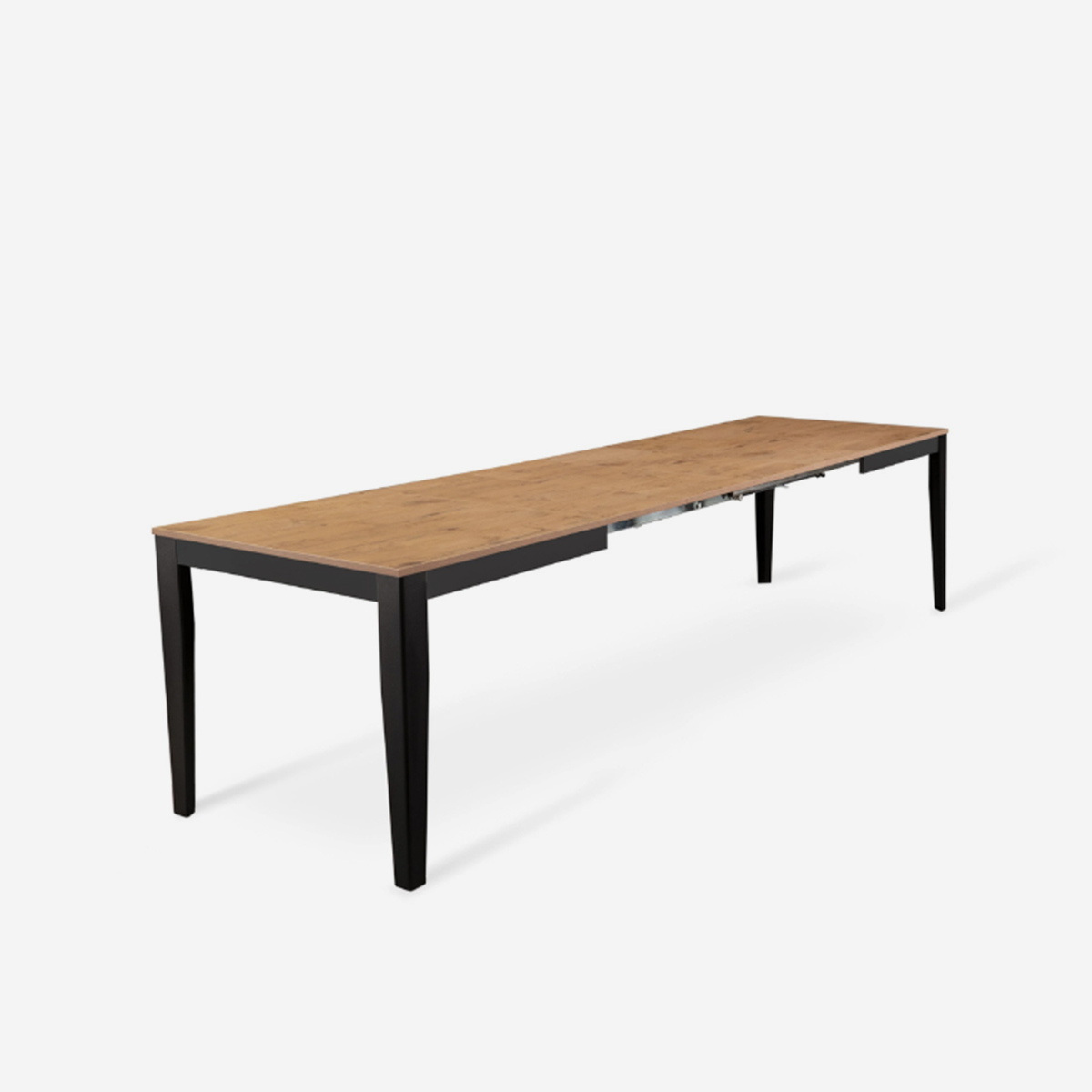 Mesa de comedor extensible con base negra 156/316x90 Moon