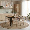 Mesa de comedor extensible con base negra 156/316x90 Moon