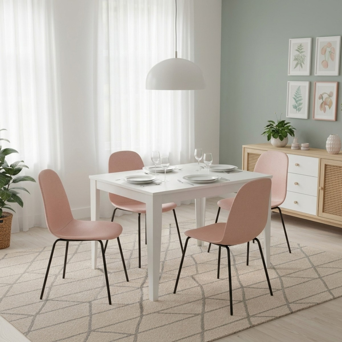 Tavolo allungabile in melaminico con base bianca 130/290x80 Moon