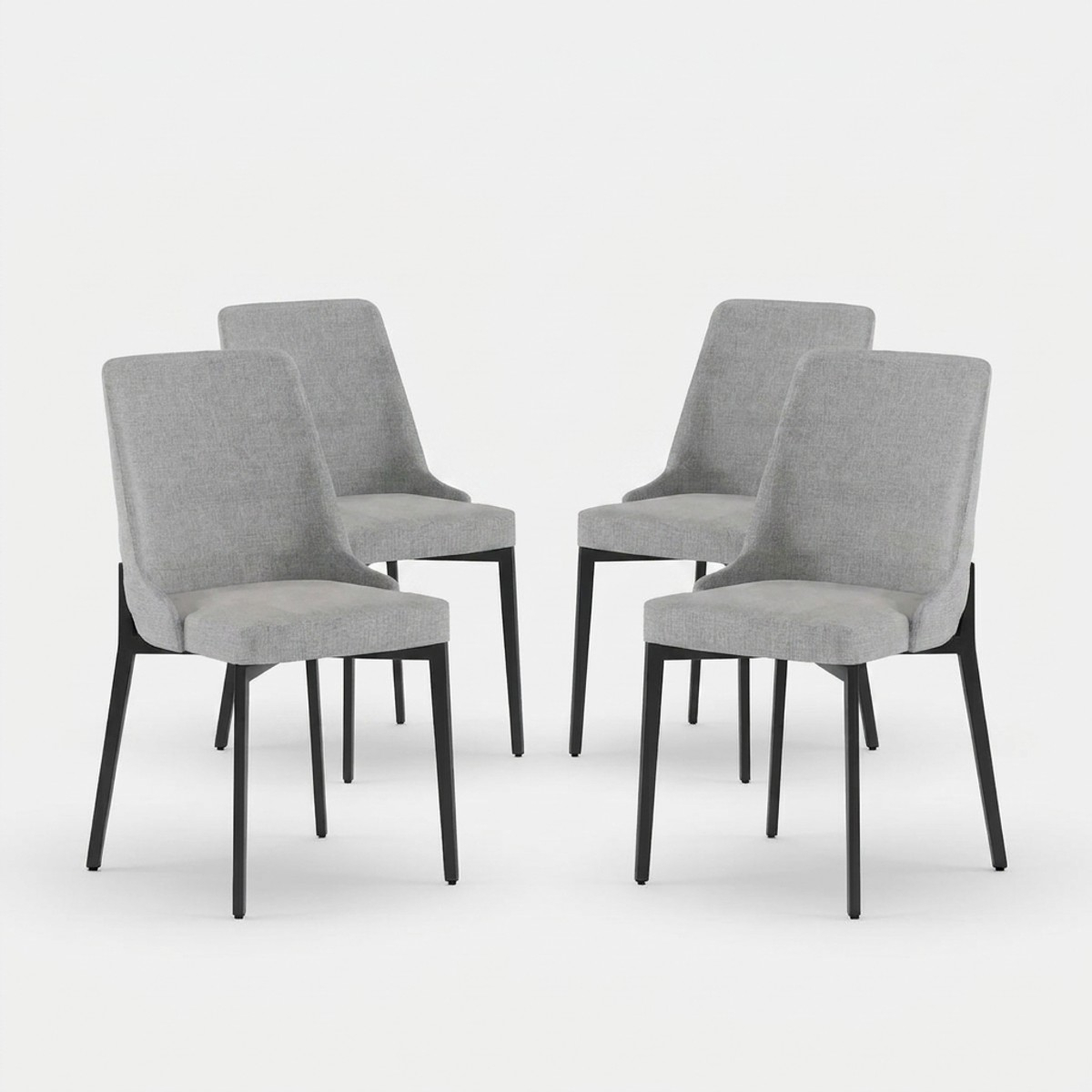 Set de 4 sillas tapizadas en tejido easy-clean Charm