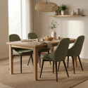 Set de 4 sillas de comedor tapizadas en tela Delphi