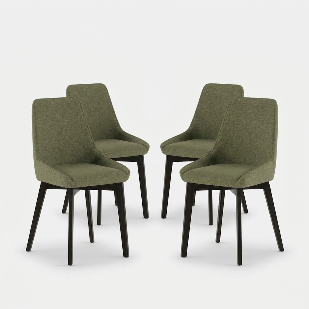 Set de 4 sillas de comedor tapizadas en tela Erythea